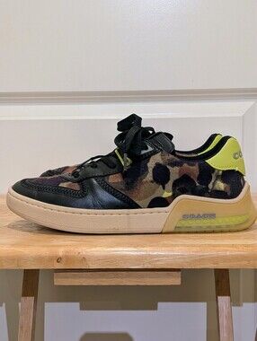 GUC Coach 8D Men's Citysole Green Tan and Camo Court Sneakers